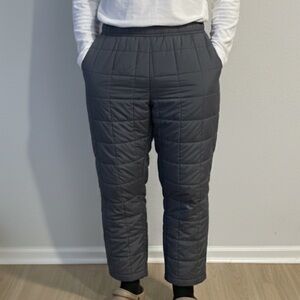 COS Men's Dark Gray Goose Down Filled Nylon Puffer Pants Size Medium